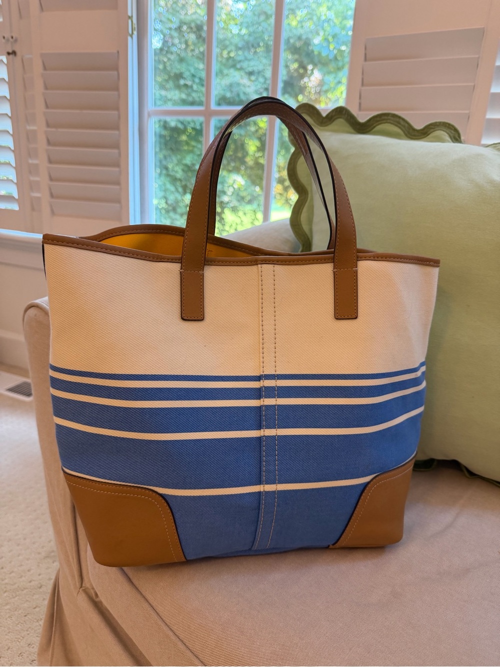Coach Hadley Variegated Striped Duffle F29921 Brilliant Blue